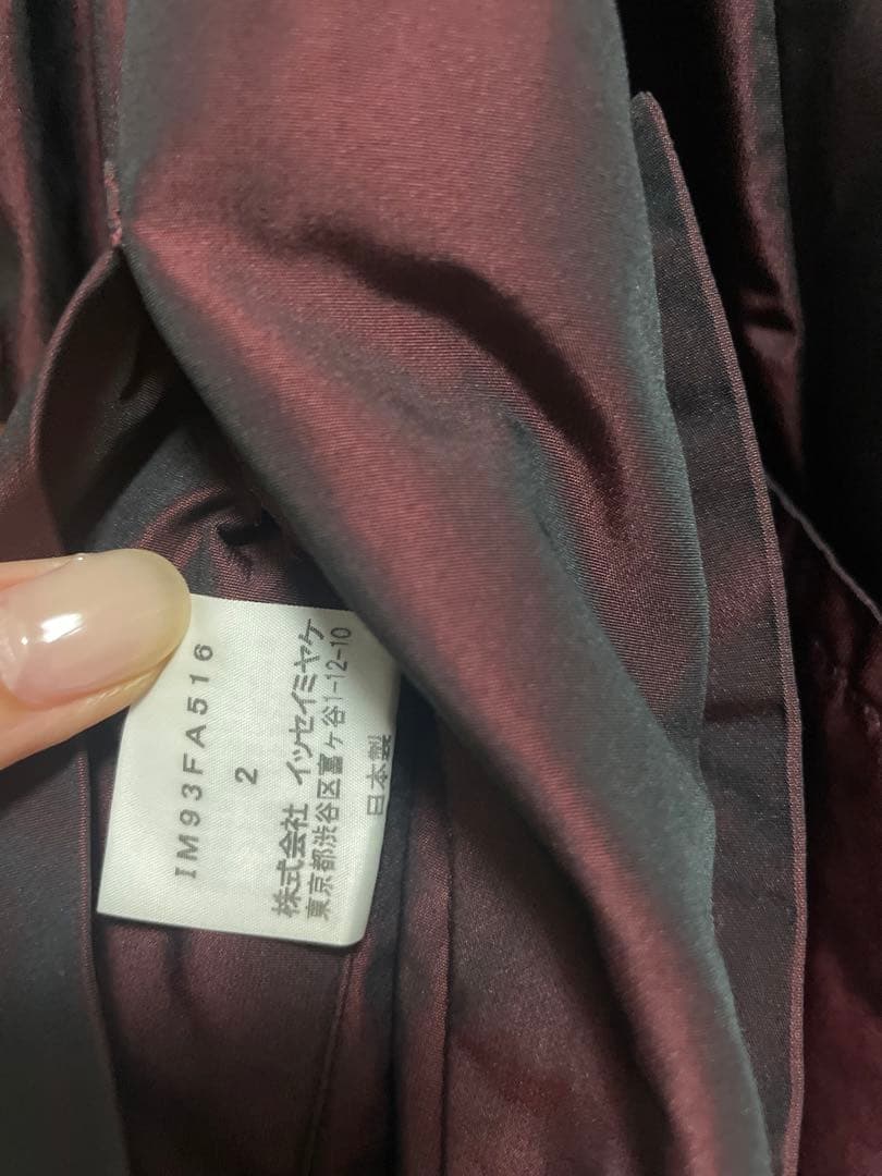 ISSEY MIYAKE ステンカラーコート ワインレッド