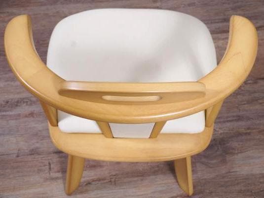 フォロー割【新品】2脚セット 360°回転式天然木ダイニングチェアー 肘掛け付き