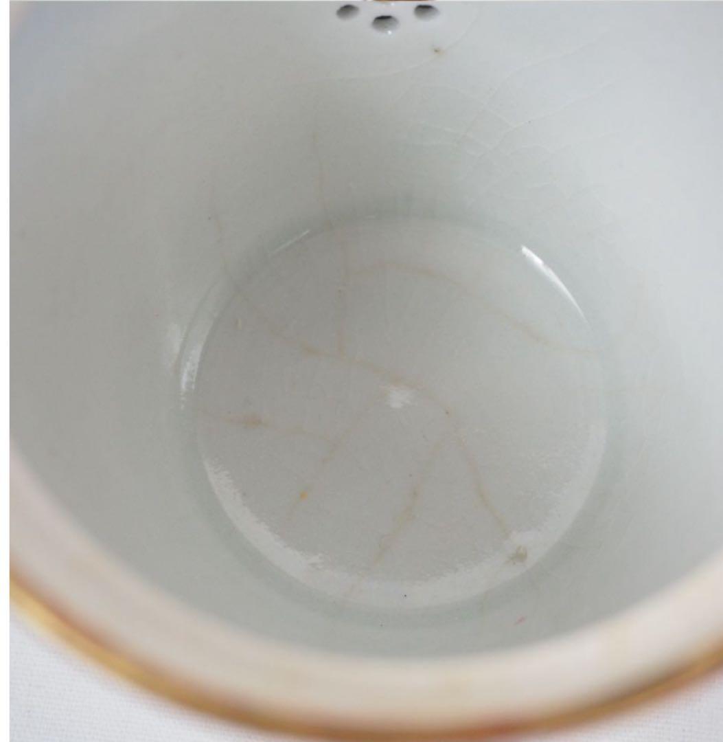 送料無料　時代物　九谷焼　家紋入り急須　★希少★　煎茶道具