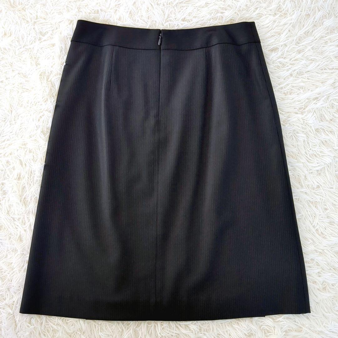 極美品✨️23区 レディースセットアップスーツ3点セット パンツ　ストライプ　黒