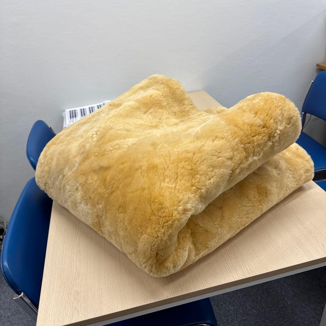 ムートンシーツ　フリース ベッドパッド ベージュ