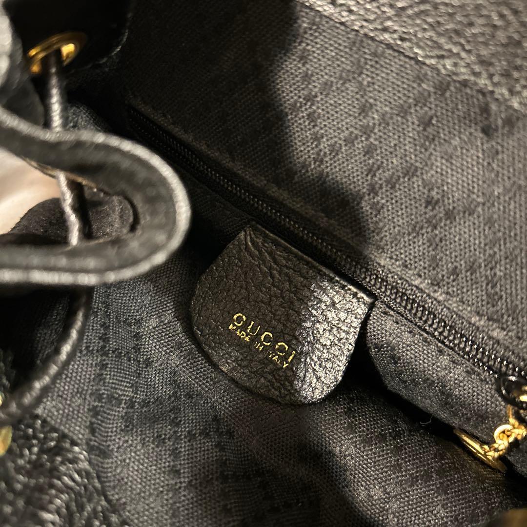 GUCCI bamboo スエード・レザーリュック