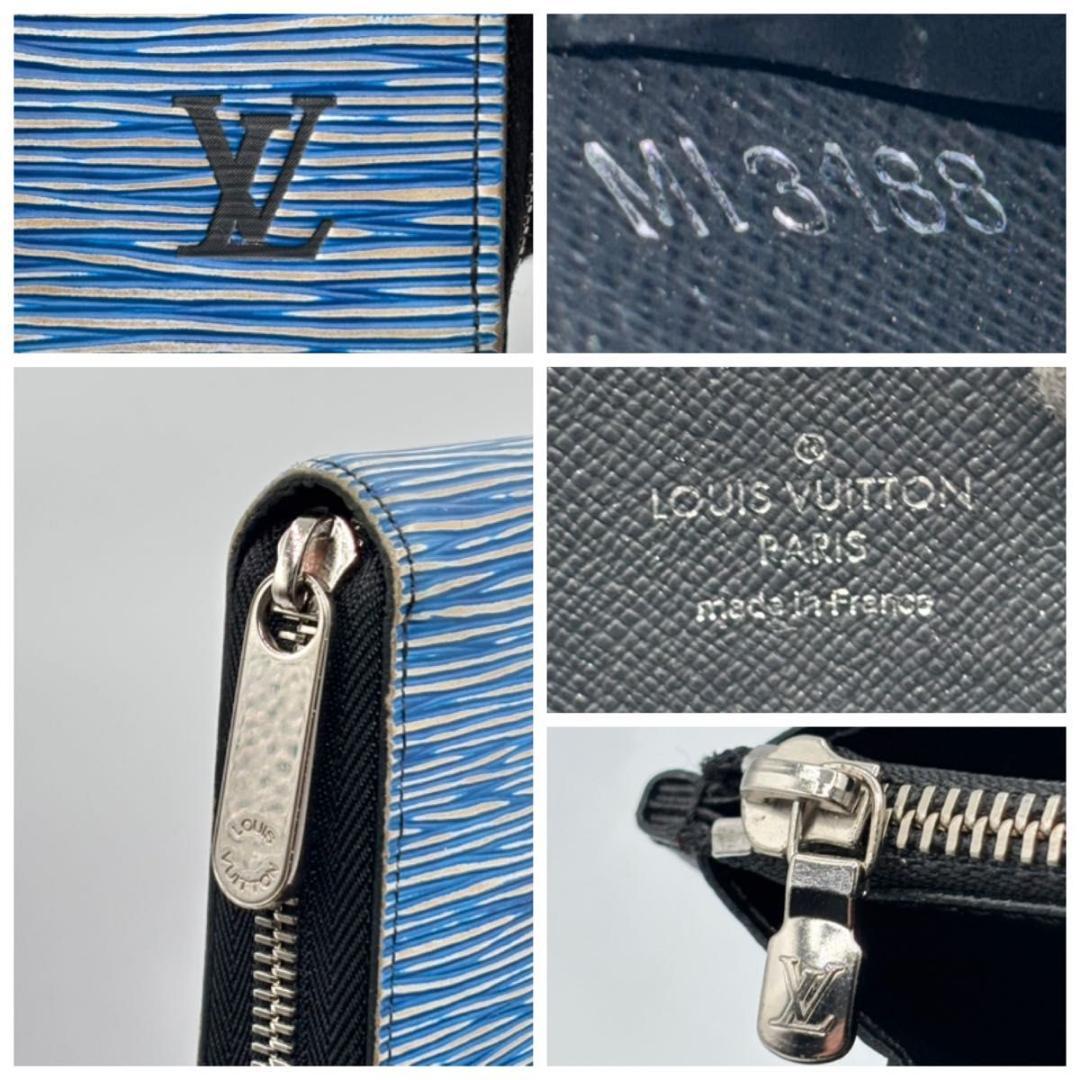 極美品 保存箱袋付属 新型 ルイヴィトン エピ デニム ジッピーウォレット 財布