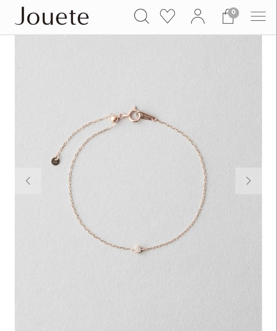 ジュエッテ K10PG ダイヤ ブレスレット スライドチェーン ピンクゴールド