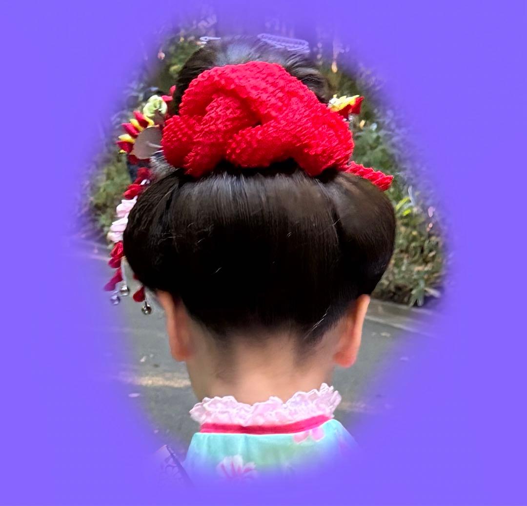 半額以下　一度のみ使用　七五三用 花飾り 7歳　かのこ