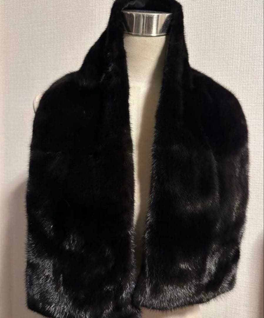 ベルベットブラックミンク　マフラー