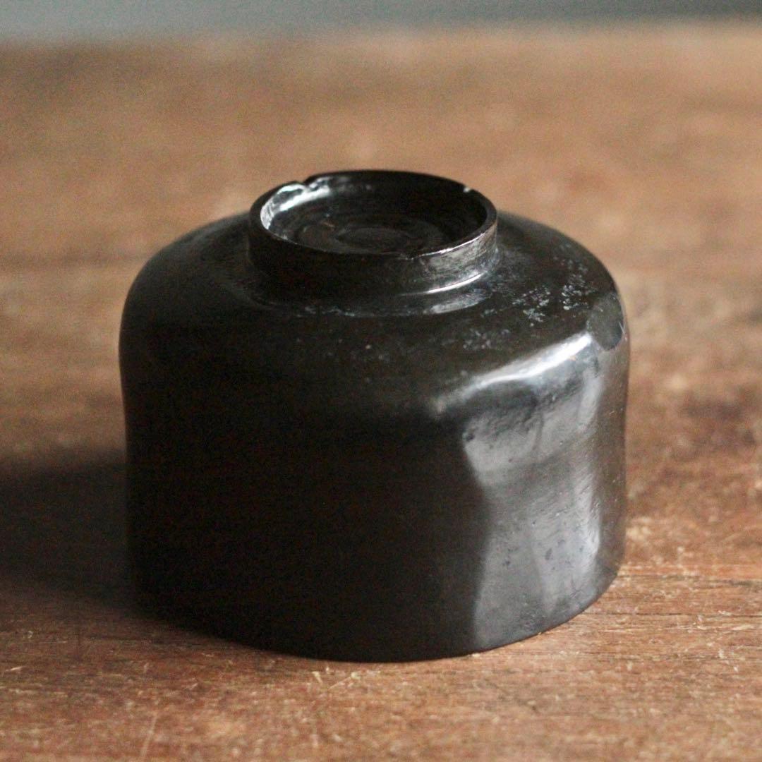 木製 黒茶碗 半筒 茶碗 古道具 アンティーク 茶道具