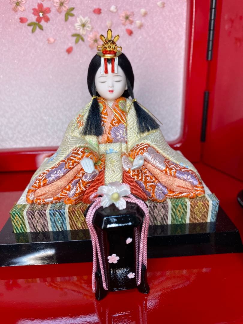 東京久月監製　雛人形　一秀作　江戸木目込人形　親王五人飾り(三人官女付)二段飾り