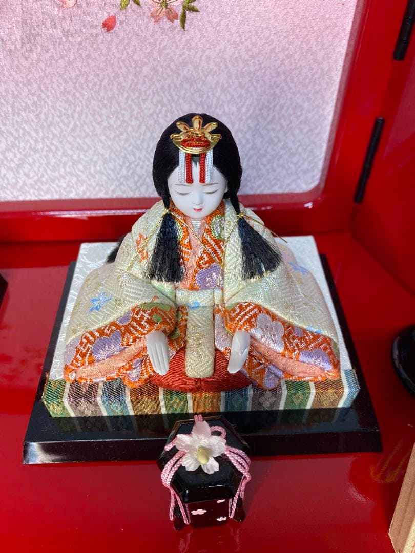 東京久月監製　雛人形　一秀作　江戸木目込人形　親王五人飾り(三人官女付)二段飾り