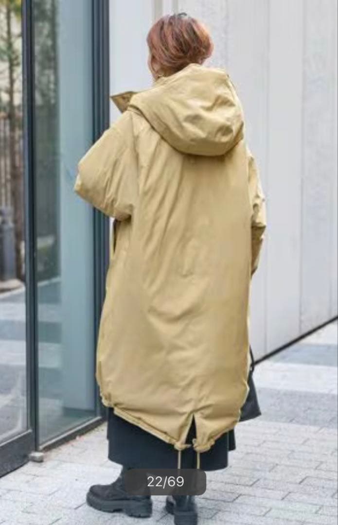 Spick & Span 撥水フーデッドダウンコート　38 ベージュ