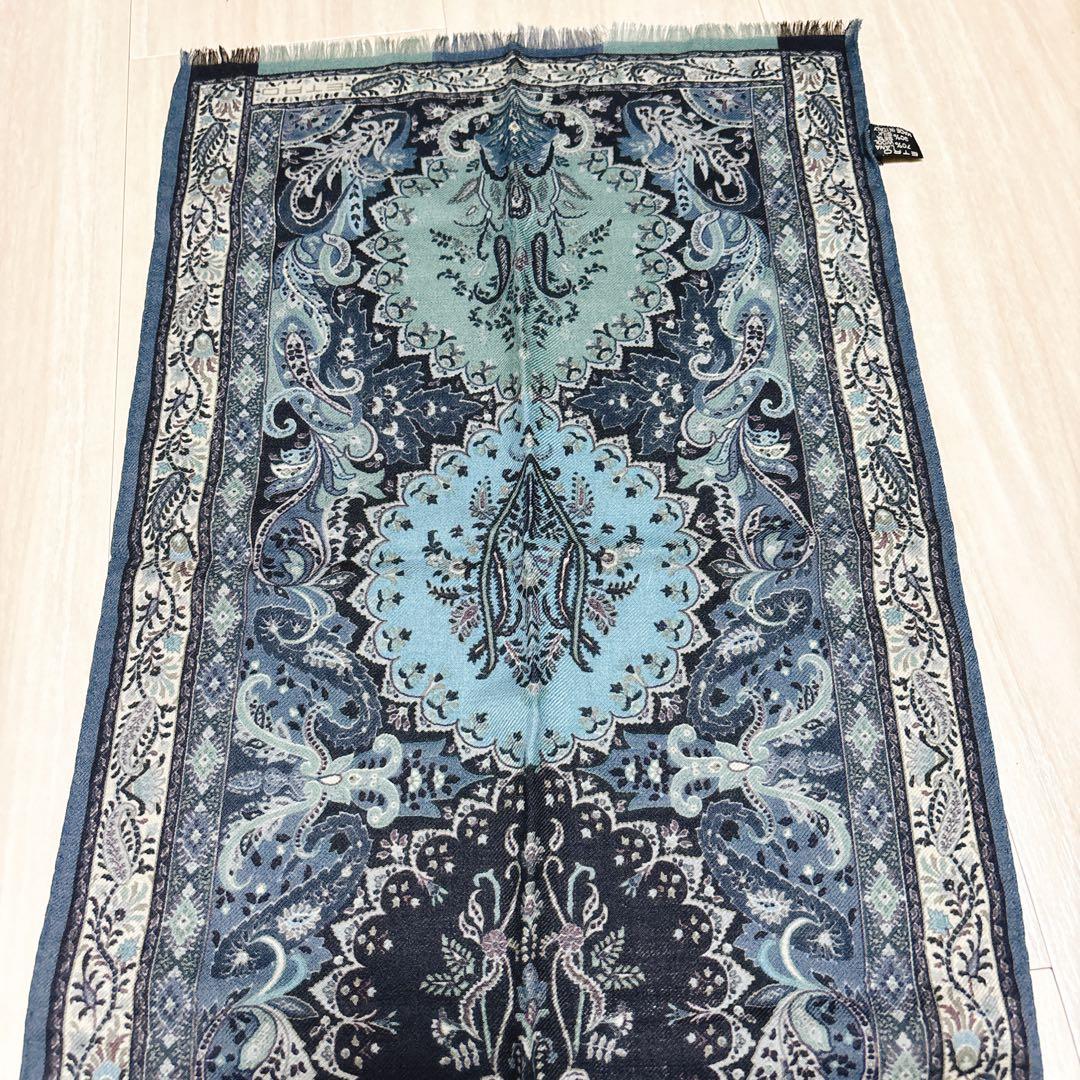 美品　ETRO エトロ 大判 ストール ショール ペイズリー 総柄　シルク混