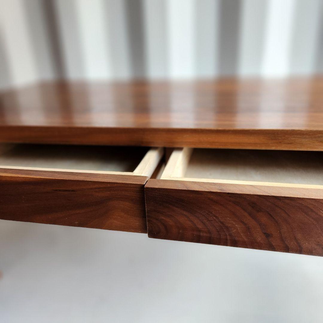 廃盤　無印　無垢材　ローテーブル　引き出し　ウォールナット