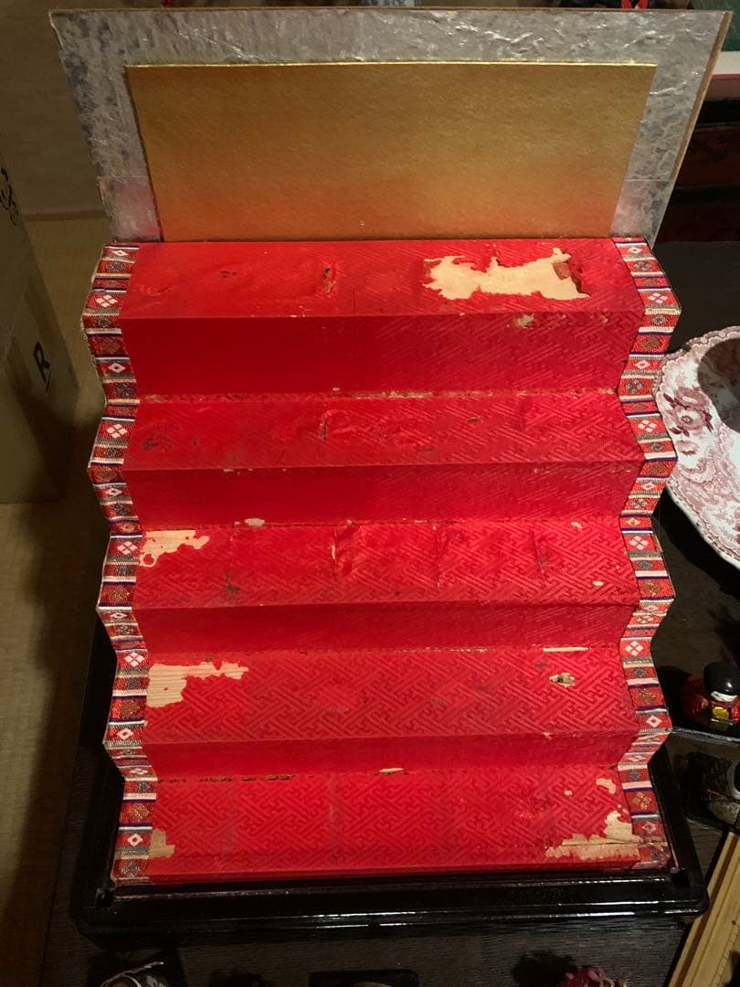 雛人形 雛祭り ミニひな壇 伝統的な五段式雛人形 アンティーク レトロ 三人官女