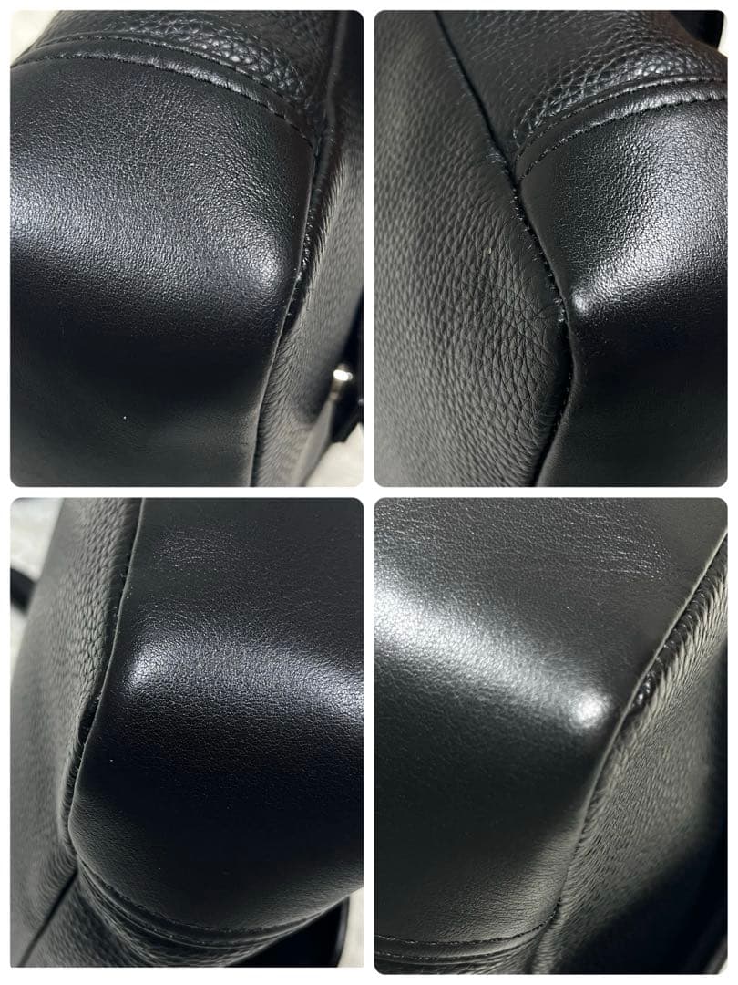 美品✨COACHヘンリーメッセンジャーバッグ ペブルドレザーブラックF54149