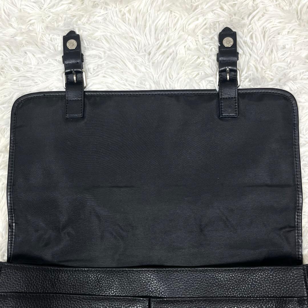 美品✨COACHヘンリーメッセンジャーバッグ ペブルドレザーブラックF54149