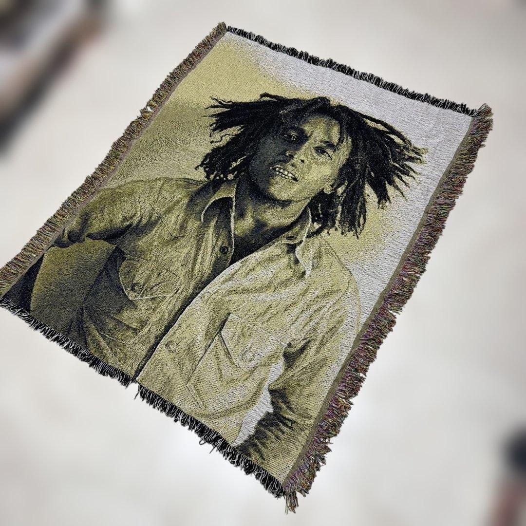 ボブマーリー　ブランケット　マルチカバー　ソファカバー　ラグ　133x113