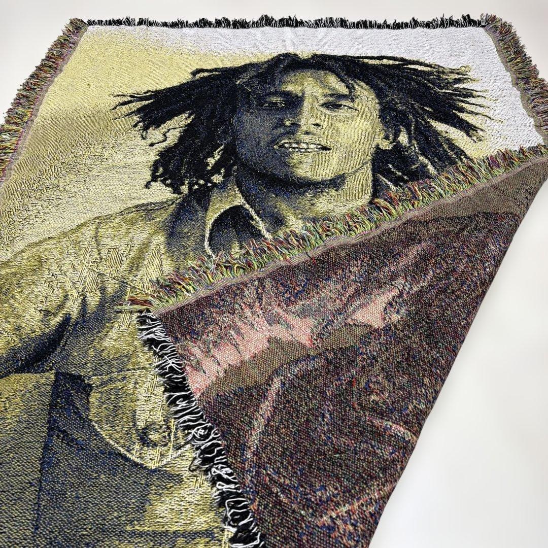 ボブマーリー　ブランケット　マルチカバー　ソファカバー　ラグ　133x113