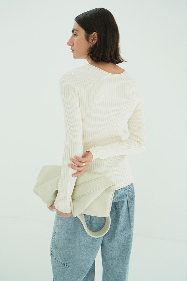 トップス CLANE W FACE GOLD BUTTON KNIT TOPS