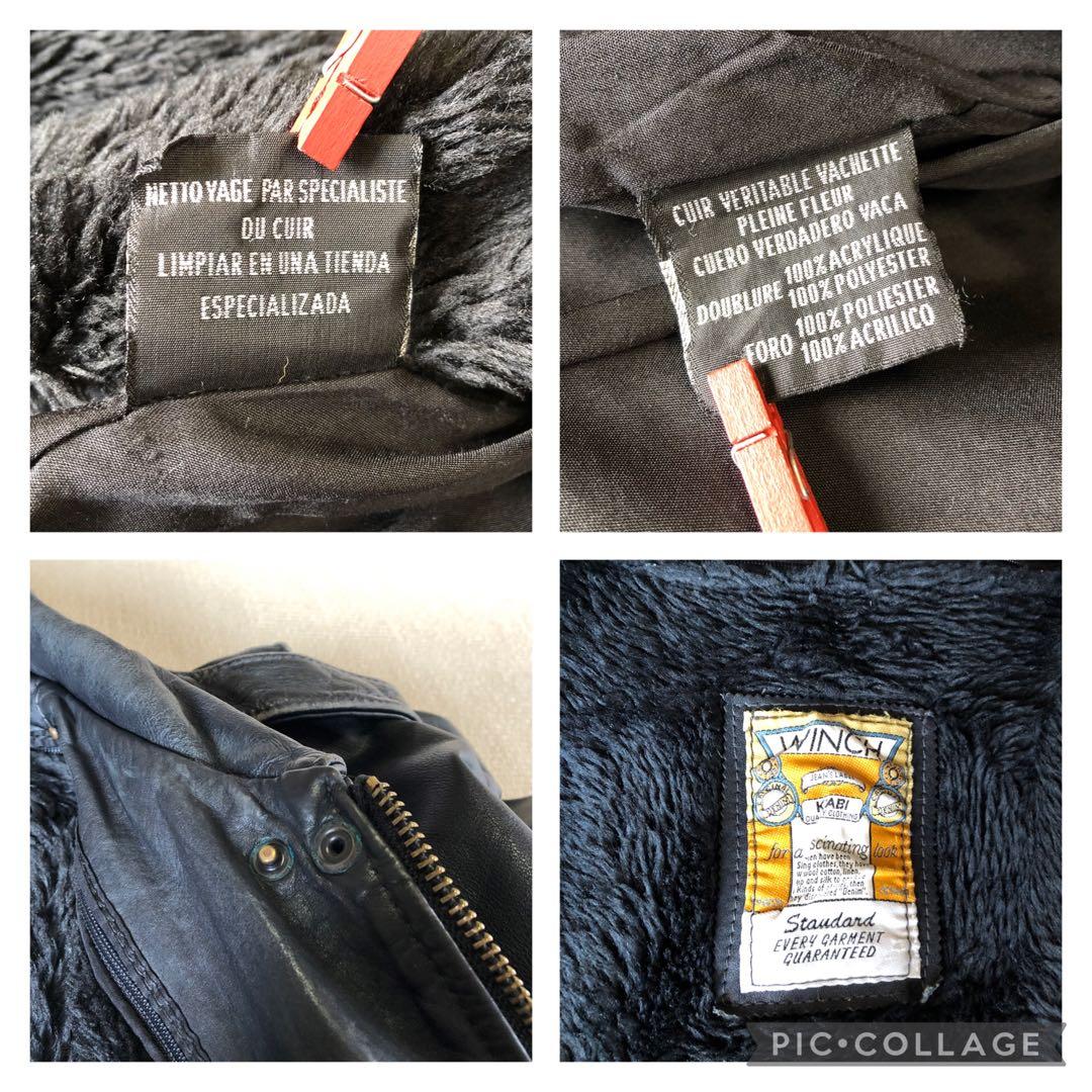 WINCH KIABI レザーフライトジャケット G-1 A-2 牛革 ライナー