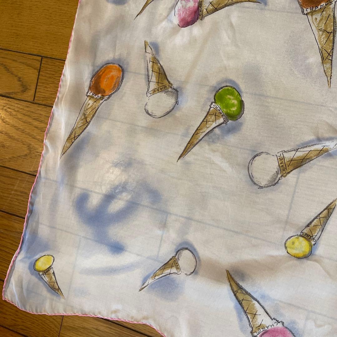 CHANEL スカーフ　85センチ シルクシフォン