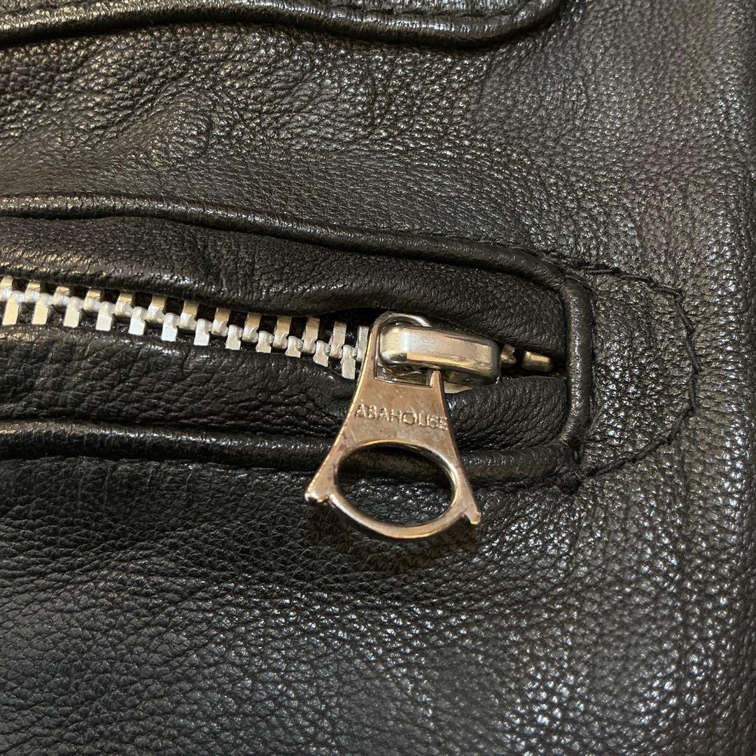 美品⭐︎アバハウス シングルライダース ボアレザージャケット 本革 山羊革 M 黒