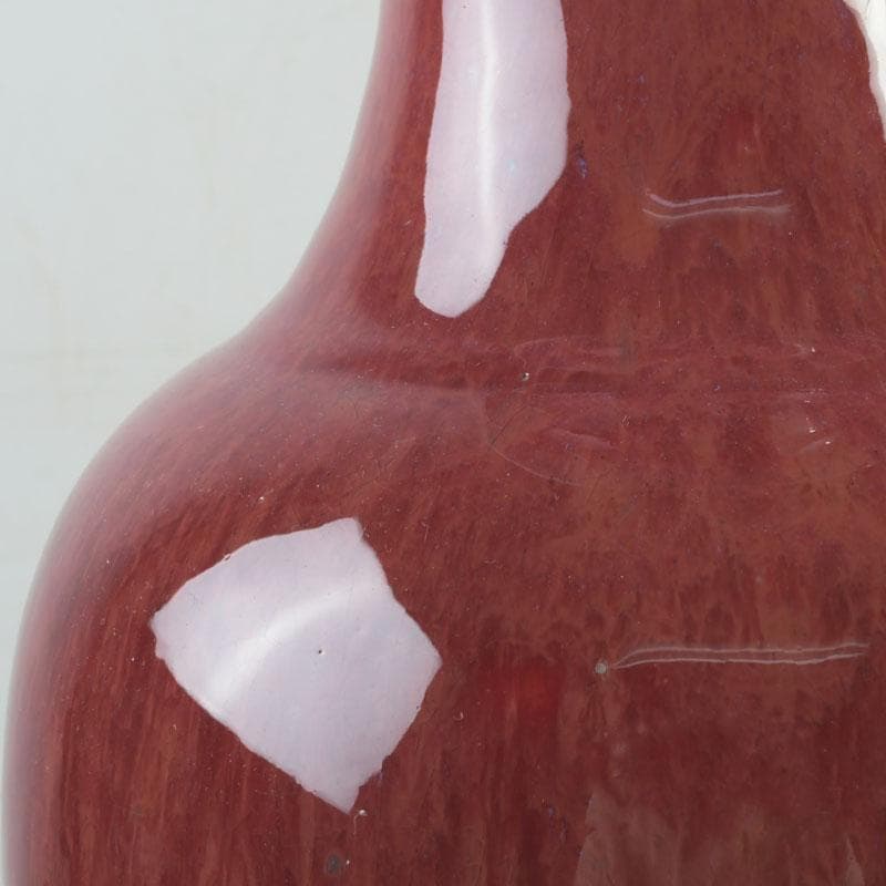 中国　缸豆紅釉　花瓶　V　9815A