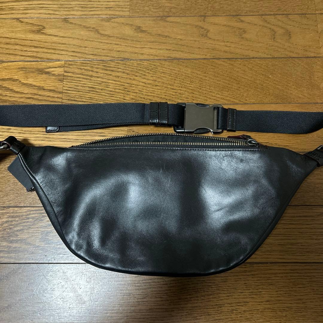 希少 COACH ウエストポーチ ボディバッグ ブラック レザー