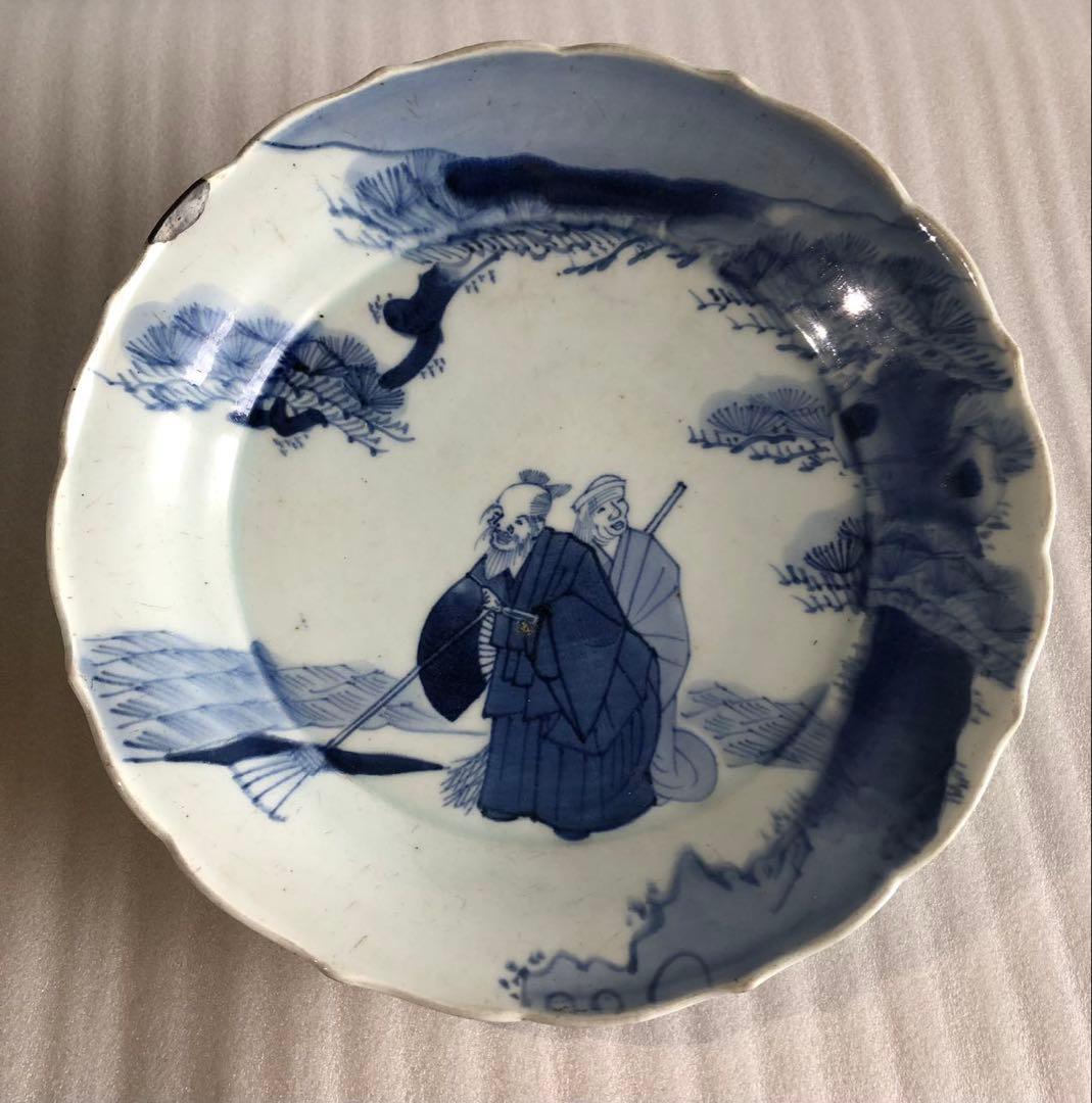 古伊万里　飾り皿　直径29cm　伊万里　染付　時代物26A3