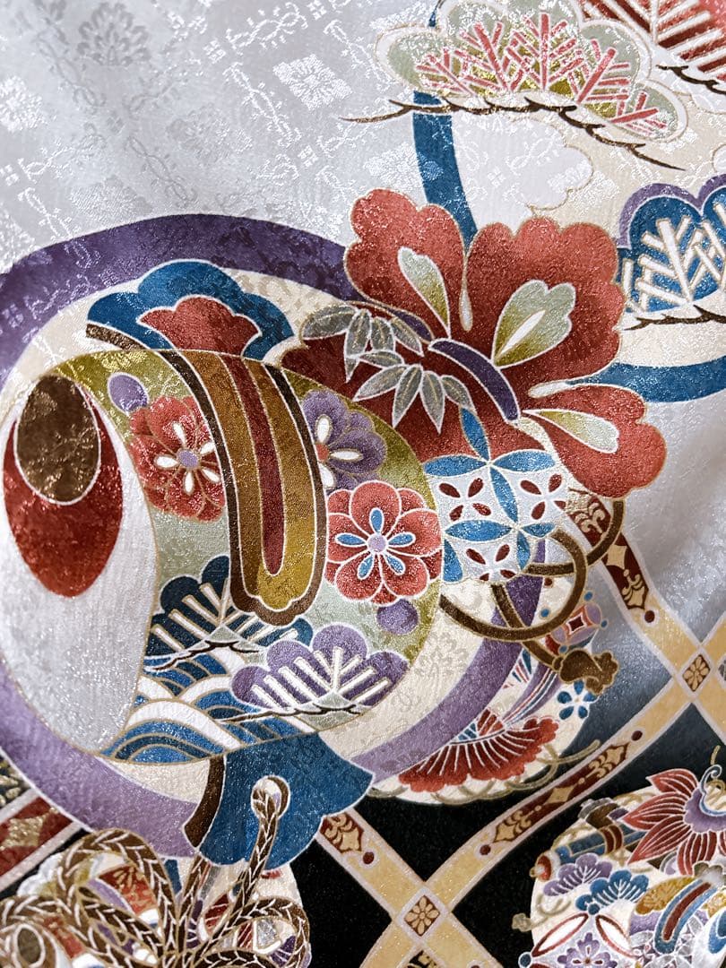 豪華刺繍入り♡七五三　5歳　男の子　フルセット　一式　縦縞袴　鷹　白系