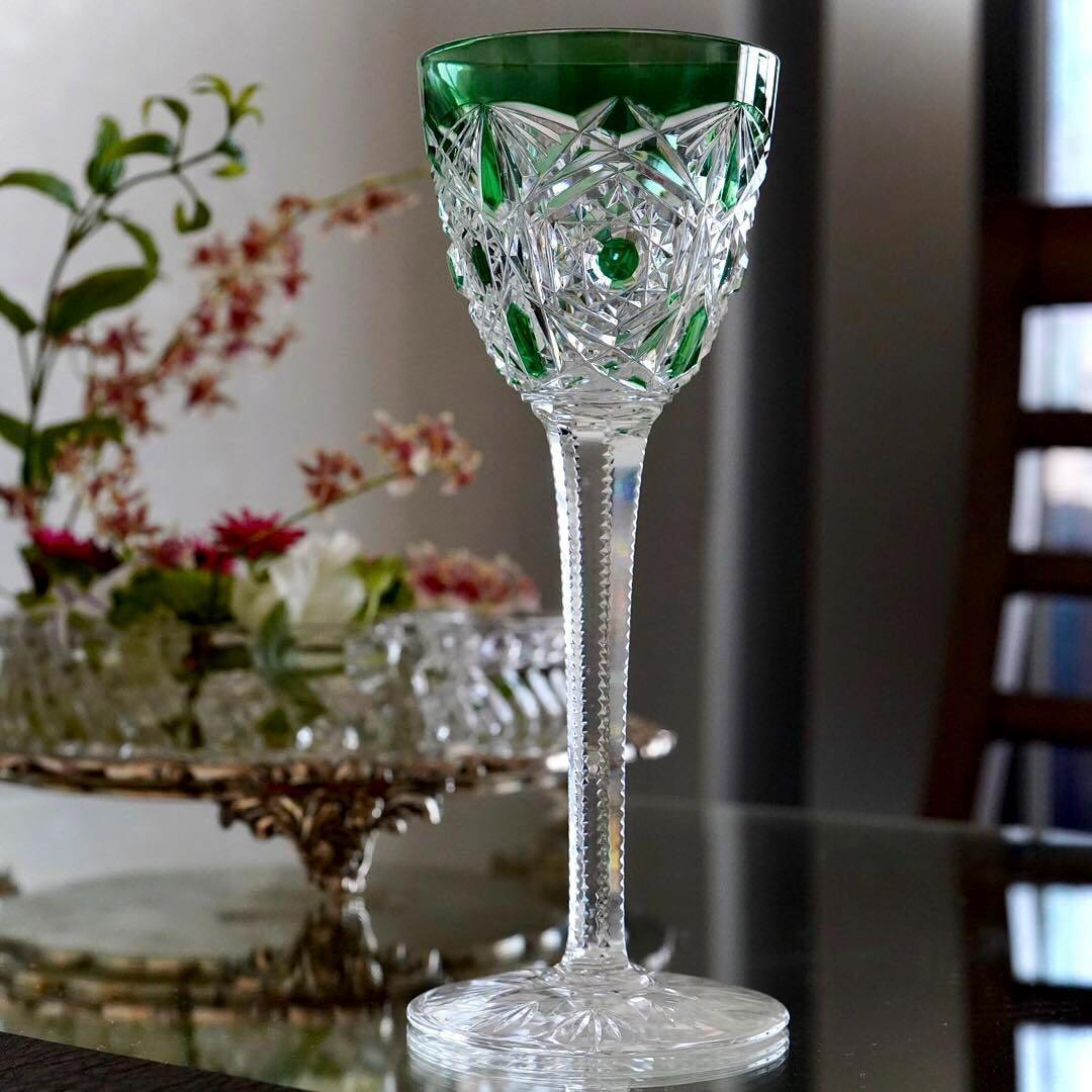 極希少美品オールドバカラBACCARATラグニー★グリーン レーマーワイングラス