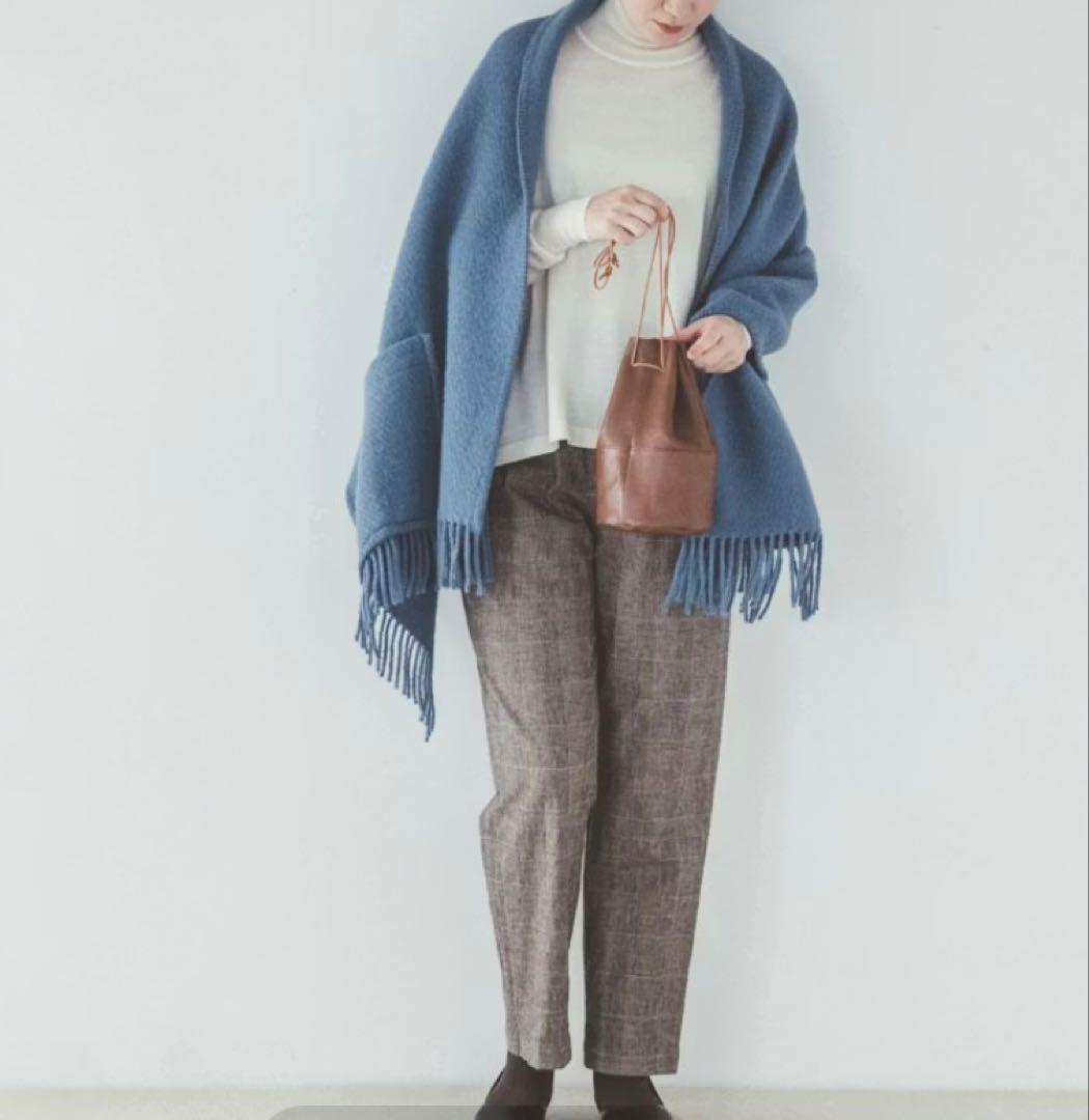 【連休限定お値下げ】LAPUAN KANKURIT ポケット付きショール ブルー