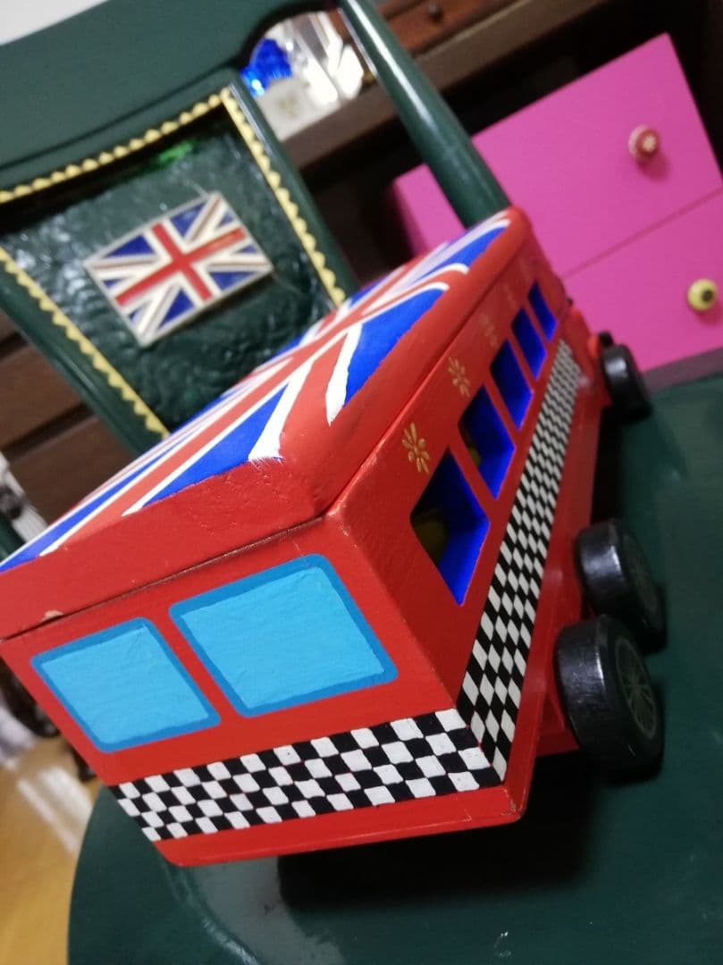 レーシングスクール★ユニオンジャック★ロンドンバス★木製