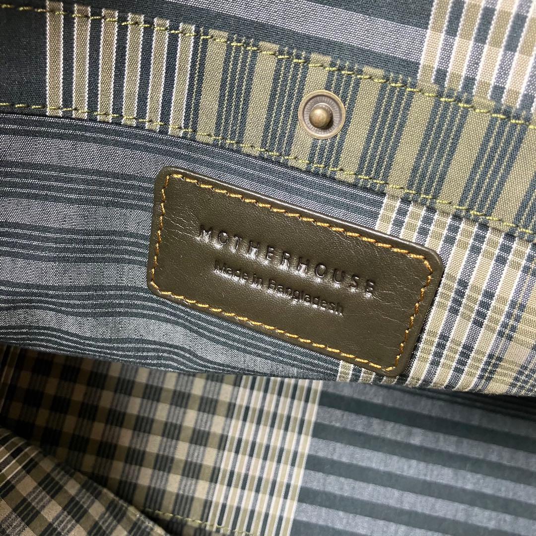 マザーハウス✨コハダ M A4可 オリーブ 牛革 レザー トートバッグ 肩掛け