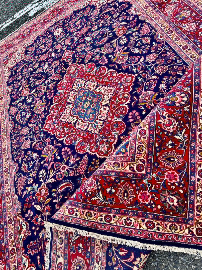 高級ペルシャ絨毯 カシャーン産 ウール100% 手織