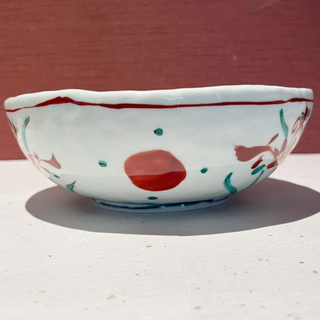 有田焼　泰山窯　古赤絵万暦　大鉢22cm+大皿28cm　2点セット　未使用品