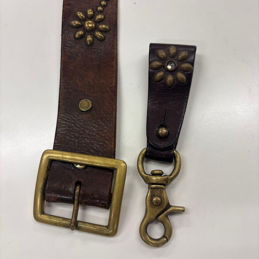 HTC フラワースタッズベルト＆HTC スタッズキーホルダー　セット販売