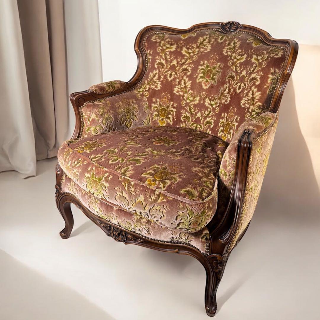 HR384 【美品】カリモク DOMANI ルイ15世 ロココ調　猫足