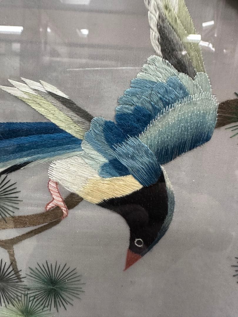 中国，苏绣，置物，鳥の刺繍，両面刺繍 、高級刺繍