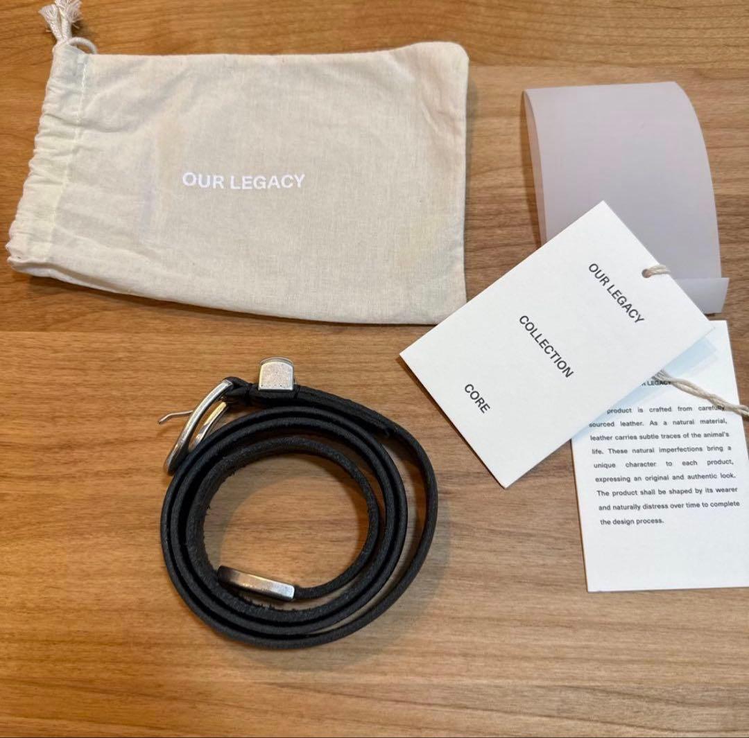 小物 OUR LEGACY 2CM BELT BLACK LEATHER L80