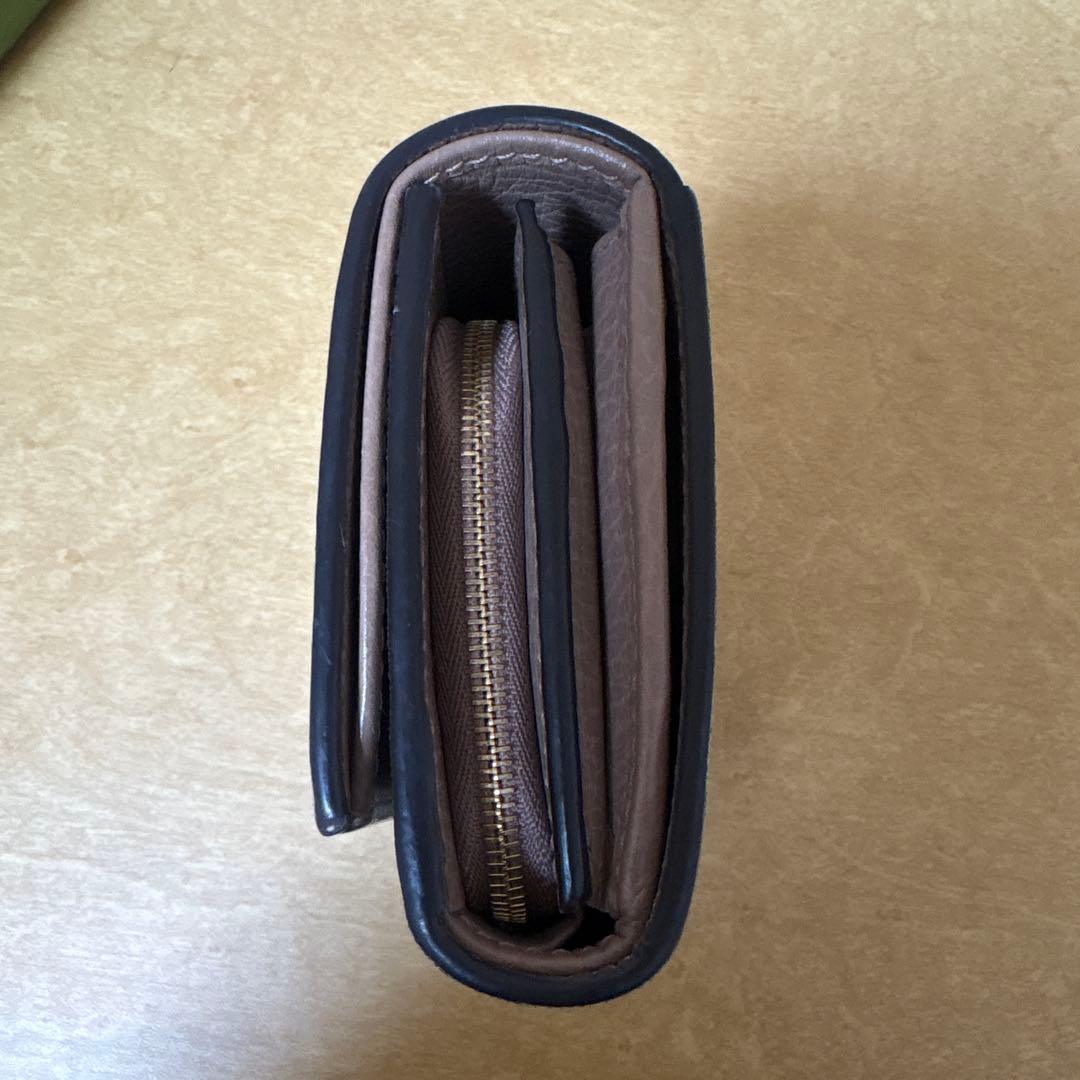 GUCCI 二つ折り財布 GGマーモント キャンバス PVC ダスティーピンク