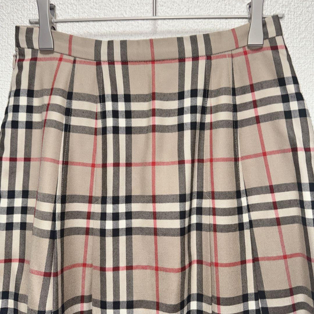 【バーバリー】チェック柄 プリーツスカート ヴィンテージ 正規品 毛100%