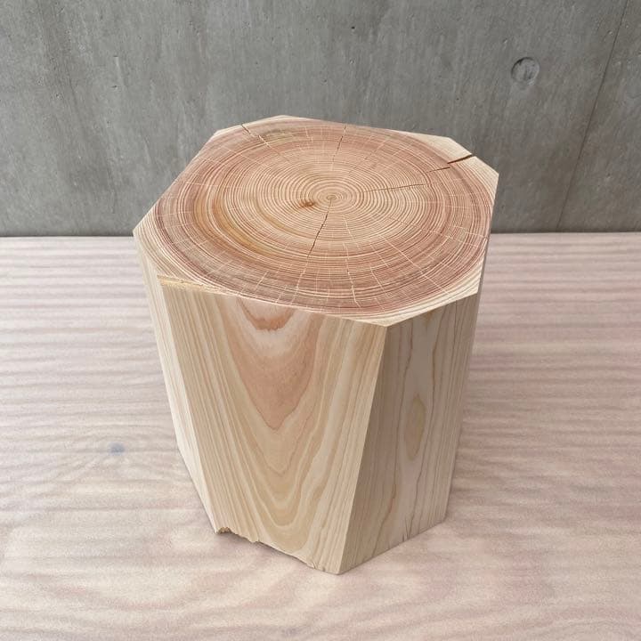 ヒノキの台形(側面8面) -1 椅子 スツール オブジェ フラワーディスプレイ