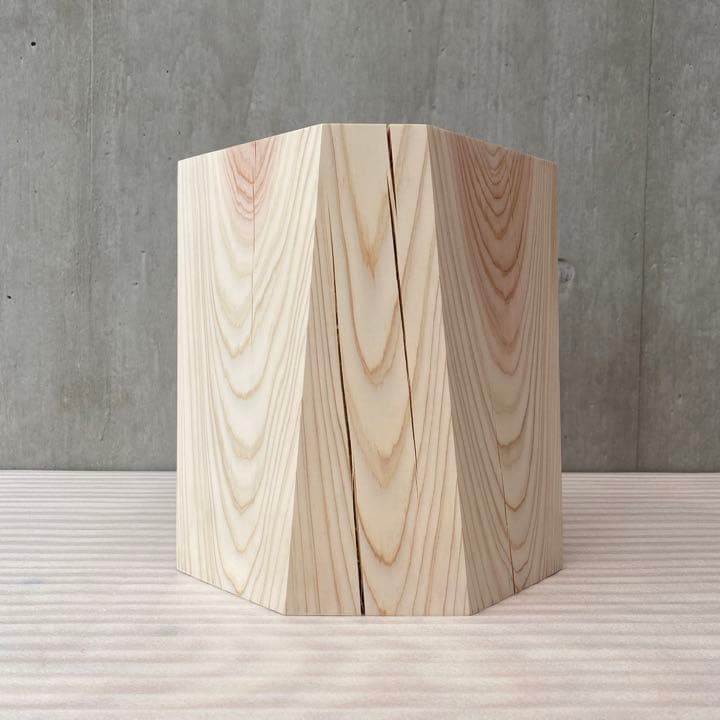 ヒノキの台形(側面8面) -1 椅子 スツール オブジェ フラワーディスプレイ