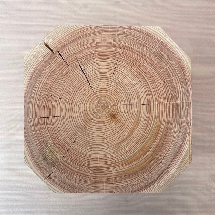 ヒノキの台形(側面8面) -1 椅子 スツール オブジェ フラワーディスプレイ