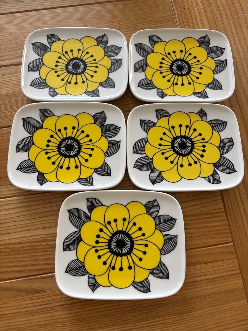 マリメッコ marimekko ケスティト スクエアプレート 5枚セット