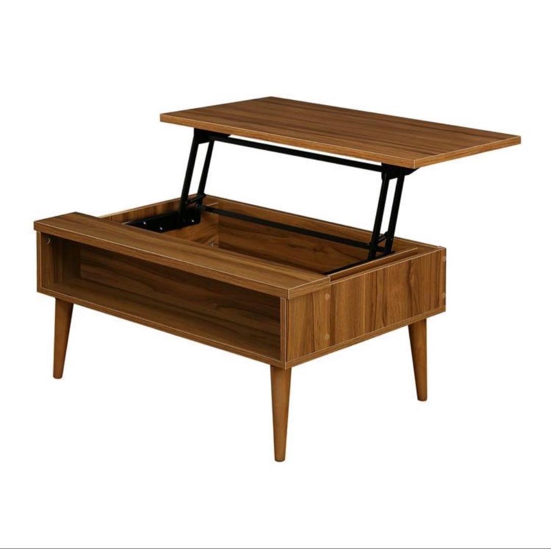 リフトアップテーブル 90cm 大容量収納 昇降テーブル 昇降デスク