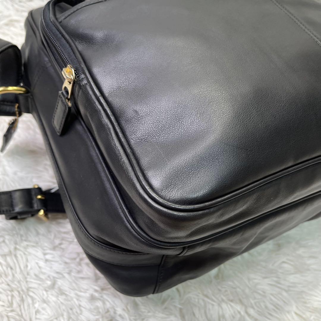 希少美品✨COACH オールドコーチ　ショルダーバッグ レザー　ブラック　A4