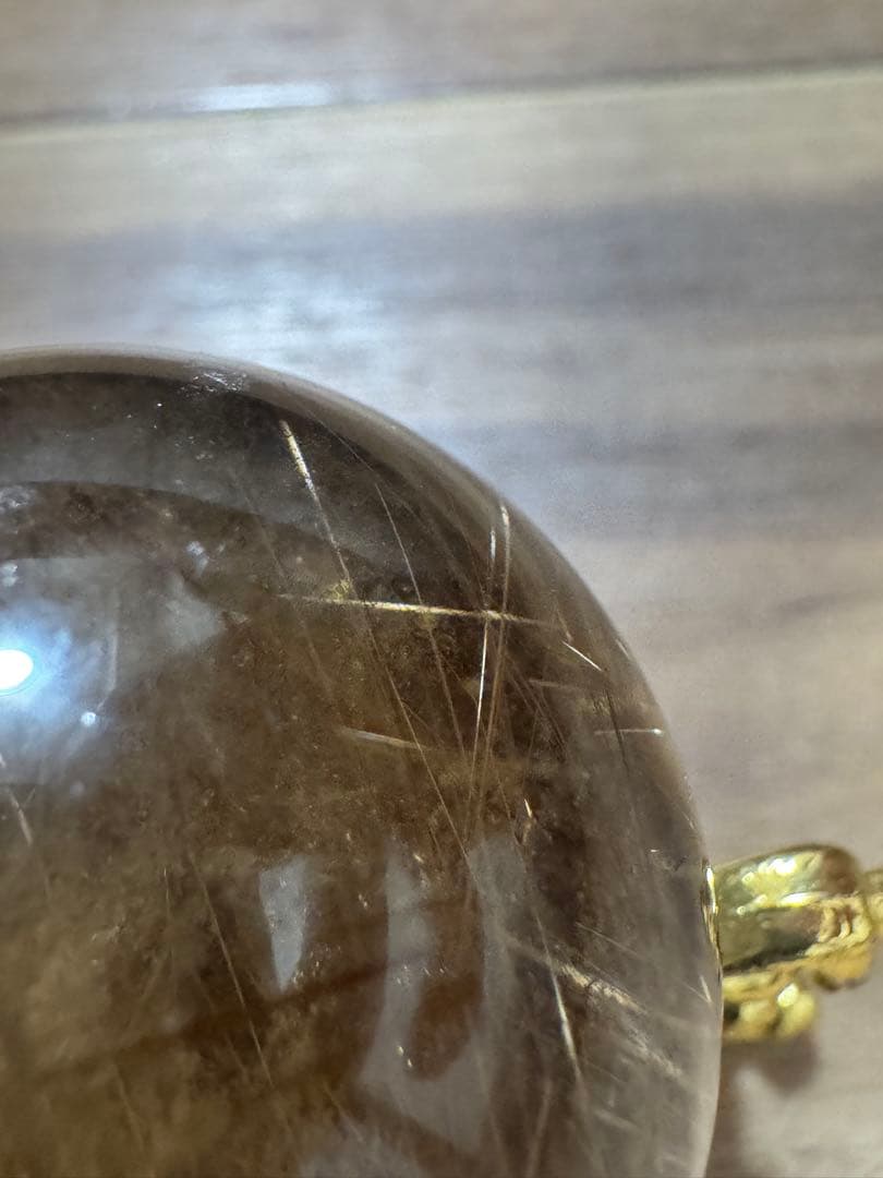 ゴールドルチルクォーツ　ゴールドルチル玉