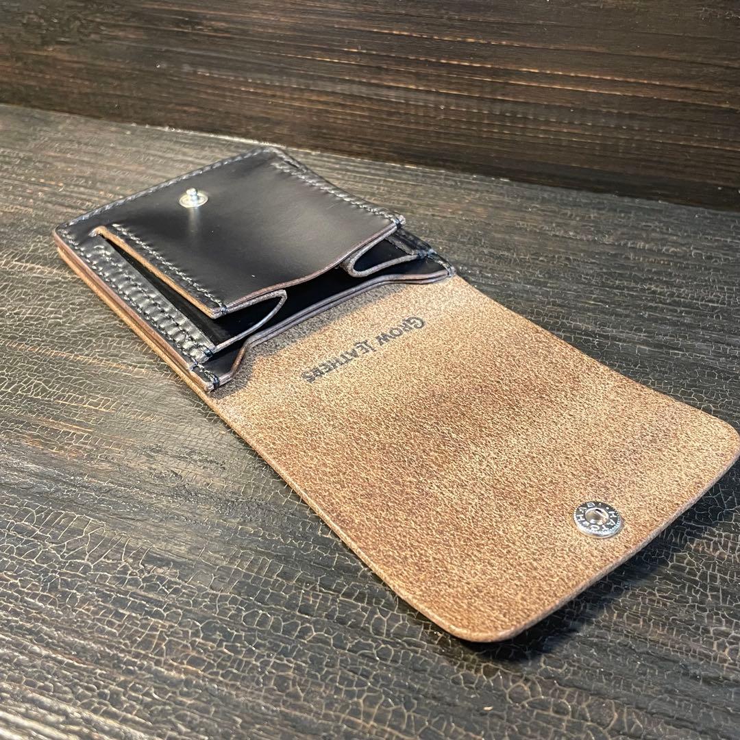 HORWEENクロムエクセル　スリムウォレット　コンチョカスタム　シルバー925