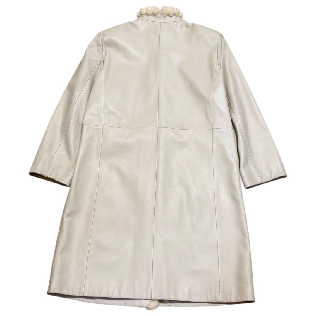 合馬公式アカウント1様 BALMAIN ファー装飾 ラムレザーノーカラーコート